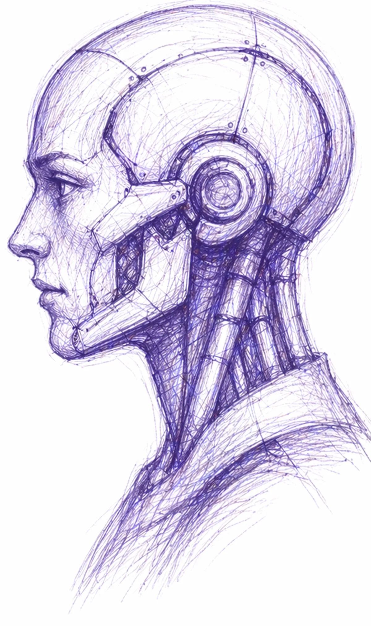 AI robot profile illustration